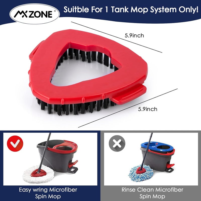 MXZONE Spin Mop Scrub Brush Head Compatible with O Cedar EasyWring 1 Tank System, Shower Floor Scrubber Mop Head Replacement, Hard Bristle Cleaning Brush for Kitchen Tile, Not Fit RinseClean, 2 Pack - Image 2